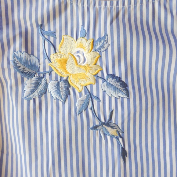 NWT Miss Bluemarine Girls 12 Shell with Yellow Rose Embroidery - Picture 3 of 16